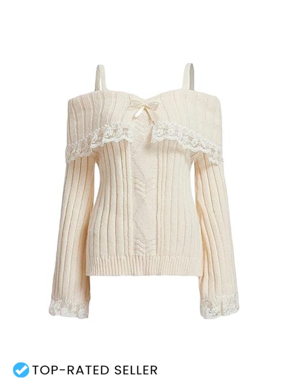 Fairy Grunge Lace Patchwork Long Sleeve Blouse Slim Fit Square Collar